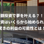 【少額投資で夢を叶える？！】株式投資はいくらから始められる？驚きの利益の可能性とは！